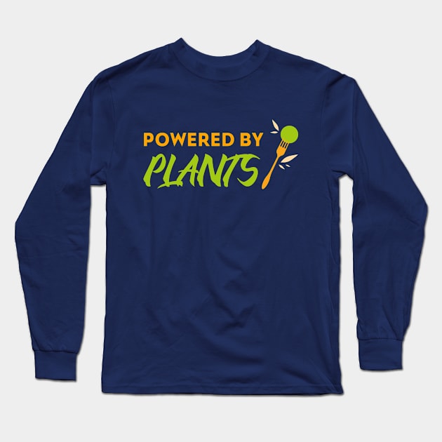 POWERED BY PLANTS VEGAN VEGETARIAN Long Sleeve T-Shirt by TeeNZ
